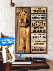 airedale terrier personalized poster & canvas, dog canvas wall art, dog lovers gifts