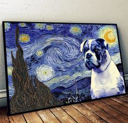 alapaha blue blood bulldog poster & matte canvas, dog wall art prints, painting on canvas