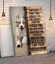 australian shepherd matte canvas, dog wall art, poster to print,