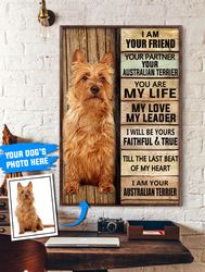 australian terrier personalized poster & canvas, dog canvas wall art, dog lovers gifts