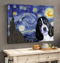 basset hound poster & matte canvas, dog wall art prints, canvas wall art decor