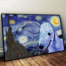 bedlington terrier poster & matte canvas, dog wall art prints, canvas wall art decor