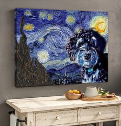 bernedoodle poster & matte canvas, dog wall art prints, canvas wall art decor