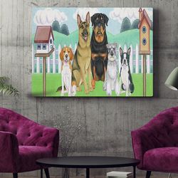 dog landscape canvas, great outdoors backyard, canvas print, dog painting posters, dog wall art canvas