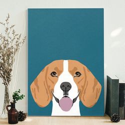 dog portrait canvas, beagle, beagle canvas print, dog poster printing, dog wall art canvas