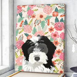 dog portrait canvas, bernedoodle, dog canvas print, dog wall art canvas, dog poster printing