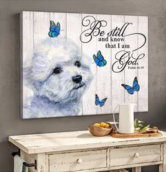 bichon frise matte canvas, dog wall art prints, canvas wall art decor