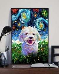 bichon frise poster & matte canvas, poster to print, gift for dog lovers