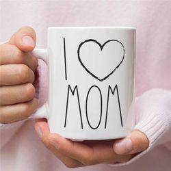 i love mom coffee mug for mother, new mom gifts, mothers day, baby shower gift, mommy gift