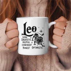 leo coffee mug, zodiac birthday gift for her, horoscope ceramic mug 1
