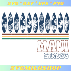 floral surfboard svg, maui strong svg, maui wildfire relief