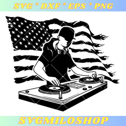 male dj mixing svg, house party music svg, us dj svg