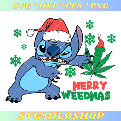 merry weedmas svg, weed christmas svg, stitch christmas