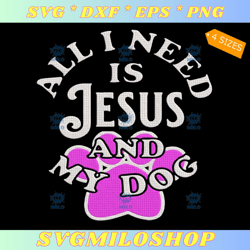 all i need is jesus and my dog embroidery design  christmas  dog embroidery design