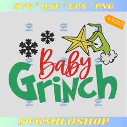 baby grinch embroidery design  grinchmas xmas embroidery design