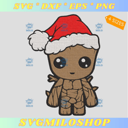 baby groot christmas embroidery design  santa groot embroidery design
