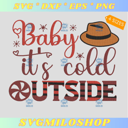 baby it s cold outside embroidery design  holiday embroidery design