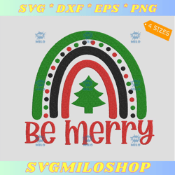 be merry embroidery design  christmas tree rainbow embroidery design