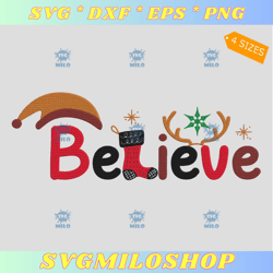 believe christmas embroidery design  xmas believe embroidery design