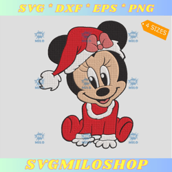 christmas baby minnie mouse embroidery design  santa minnie embroidery design