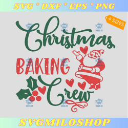 christmas baking crew embroidery design  santa christmas embroidery design