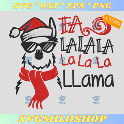 christmas llama embroidery design  santa llama embroidery design