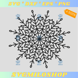 christmas mandala embroidery design  snowflake christmas embroidery design