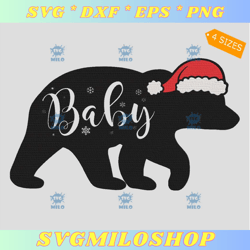 santa bear embroidery design  baby bear christmas embroidery design