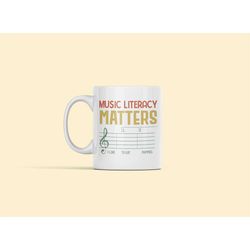 music literacy matters i like to eat puppies, funny music coffee mug, music lover gifts, music teacher mug, sarcastic mu