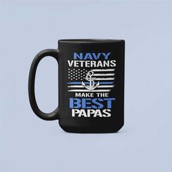 navy veteran papa gift, navy papa mug, navy veterans make the best papas, funny us navy gifts, retired retirement gift