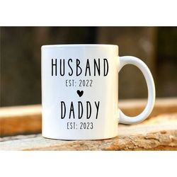 new dad mug. daddy gift. personalised dad. daddy to be. husband present. pregnancy announcement. 1