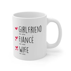 new wife gift, wife mug, girlfriend to fiance to wife personalized gift, wedding gift for bride