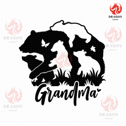 grandma bear 4 cubs svg, png, eps, pdf files, grandma bear svg, 4 cubs svg, bear grandma svg, grandma baby bear, grandma