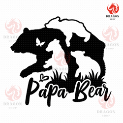 papa bear svg png eps pdf files, three cubs svg, bear papa svg, papa baby bear svg, papa life svg, fathers day svg, papa