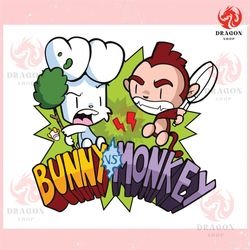 bunny vs monkey cartoon world book day ,trending, mothers day svg, fathers day svg, bluey svg, mom svg, dady svg.jpg