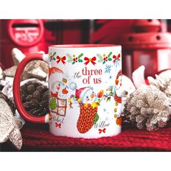 personalised family snowman mug, secret santa gift, coffee lover gift mug, mum dad xmas mug, hot chocolate mug xmas gift