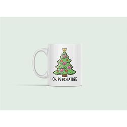 psychiatrist mug, oh psychiatree christmas tree, psychiatrist xmas present, christmas gifts for psychiatrists therapists