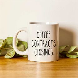 realtor mug, realtor gift, real estate agent mug, realtor closing gift, realtor thank you, broker gift, coffee contracts