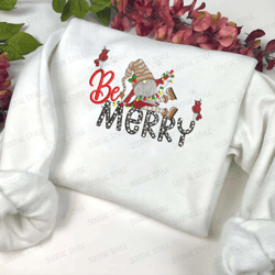 christmas gnomes machine embroidery sweatshirt, best gift for christmas
