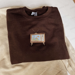 embroidered aquarium tv sweatshirt, best gift for christmas