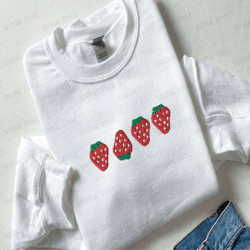 embroidered strawberry sweatshirt, vintage strawberry comfort colors tee for family