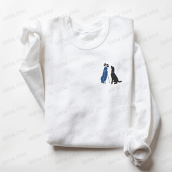 embroidered sweatshirt, black labrador with golf bag gift for dog lover