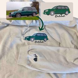 custom car from photo embroidered sweatshirt, hoodie