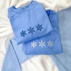 snowflake christmas sweatshirt embroidered, snowflake hoodie, snow flake merry christmas gift