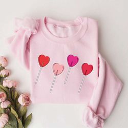 candy heart sweatshirt, heart sucker sweatshirt, valentines day sweatshirt  for women