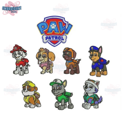 8 paw patrol embroidery design, anime embroidery, embroidered shirt, anime shirt, anime design - embroidery store