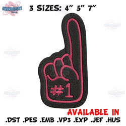 atlanta falcons foam finger embroidery design, atlanta falcons embroidery, nfl embroidery, logo sport embroidery.