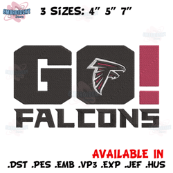 atlanta falcons go embroidery design, falcons embroidery, nfl embroidery, logo sport embroidery, embroidery design.