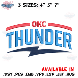 oklahoma thunder logo embroidery design,nba embroidery,sport embroidery, embroidery design, logo sport embroidery