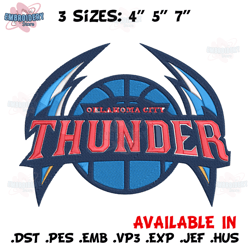 oklahoma thunder logo embroidery design,nba embroidery,sport embroidery,embroidery design, logo sport embroidery.